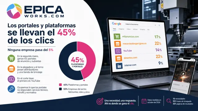 Portales de maquinaria: quién se lleva los clics en Google
