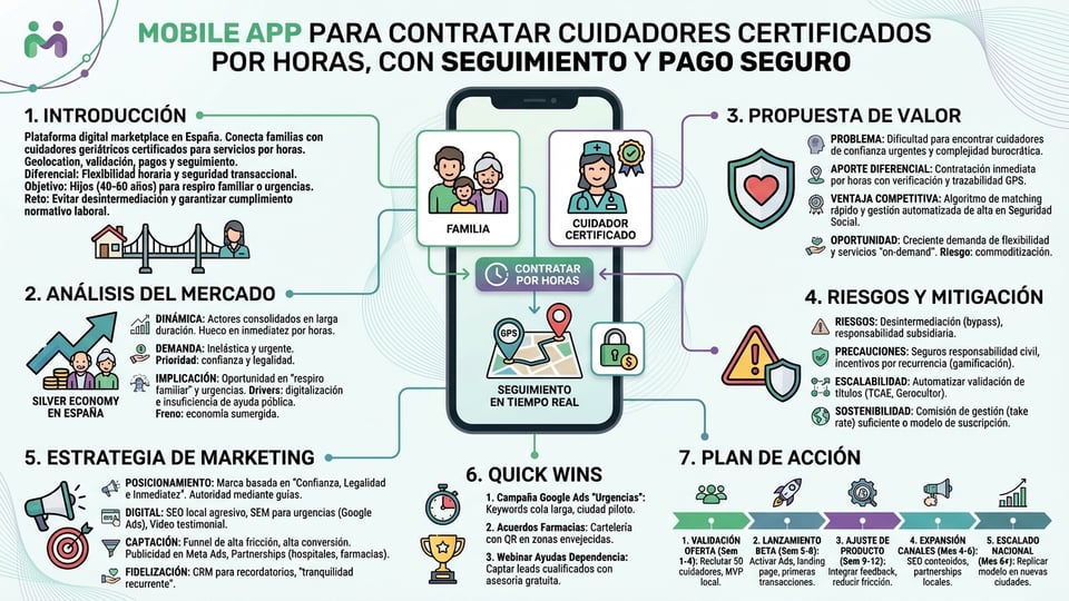 Estrategia de marketing digital para Marketing para App de Cuidadores de Mayores en España